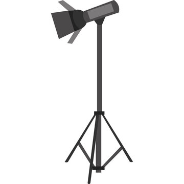 Stage lamp in stand vector icon