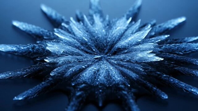 Frozen crystal ice formation patterns.