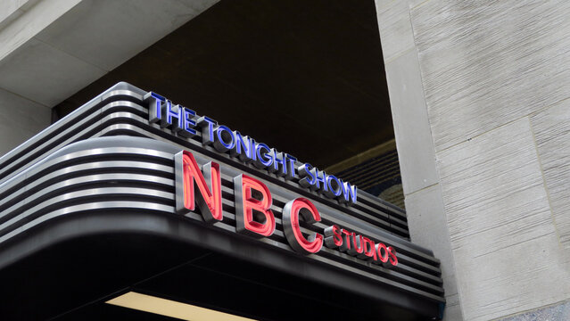 New York, USA. NBC Studios are located in the historic 30 Rockefeller Plaza in Manhattan. Began operating in the early 1930s. Tours of the studios began in 1933.