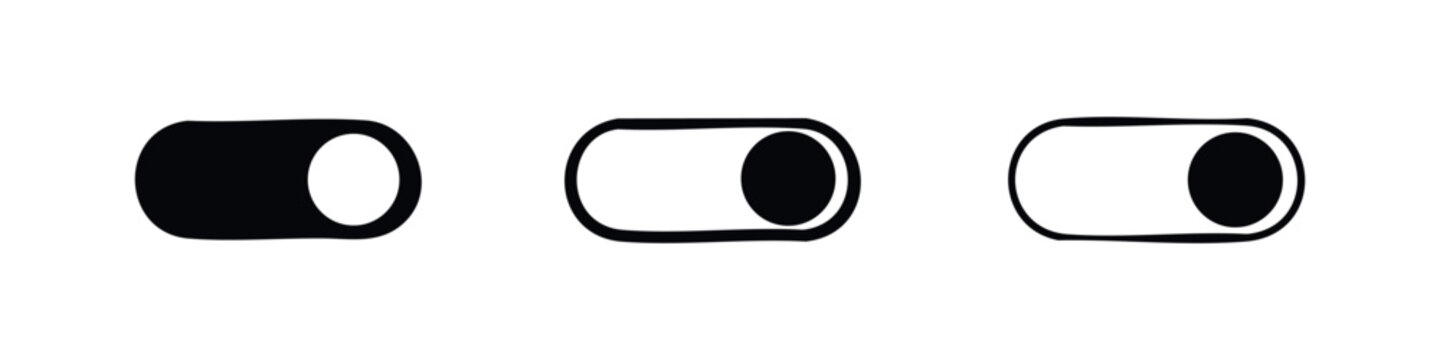Off toggle switch interface icons set. User interface element for inactive state in modern apps and websites.
