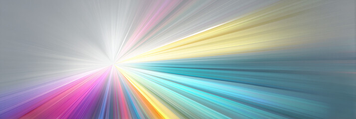 Obraz premium Prismatic Light Spectrum Rays Merging Abstract Wide Background for Optical Physics Technology Innovation and Holi Festival