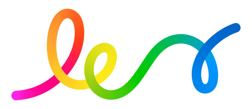 Abstract Wavy Line in Gradient Colors Creates Dynamic Flow Pattern. Colorful Ribbon Shapes and Organic Curves for Creative Backgrounds and Modern Graphic Designs