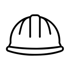 Fototapeta premium A simple black outline icon of a classic hard hat.
