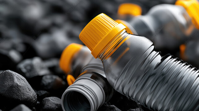 Plastic bottles and plastic bags creating a large pile of waste, highlighting the critical global issue of pollution, recycling challenges, and environmental responsibility