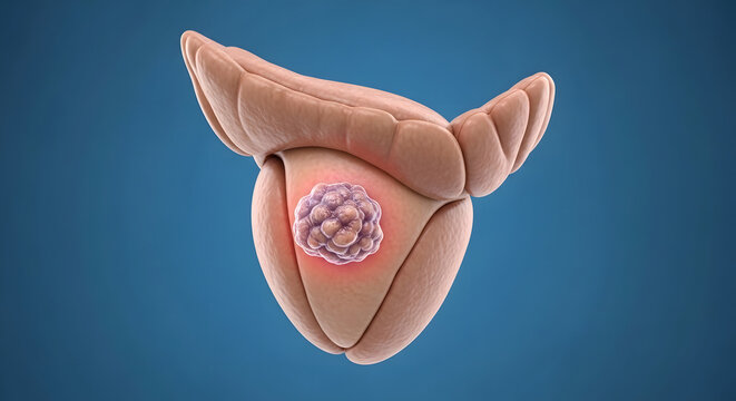 A close-up of a testicle with a rash