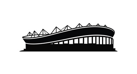 A striking black stadium illustration in a bold silhouette © MDHOJAIFA