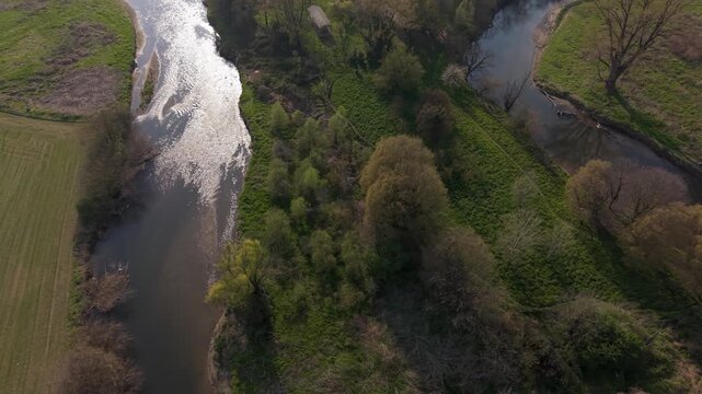 Winding Lambro River Lombardy Italy