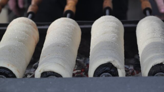 chimney cake is a massive cylindrical sweet bread with a caramelized sugary glaze popular in Eastern Europe