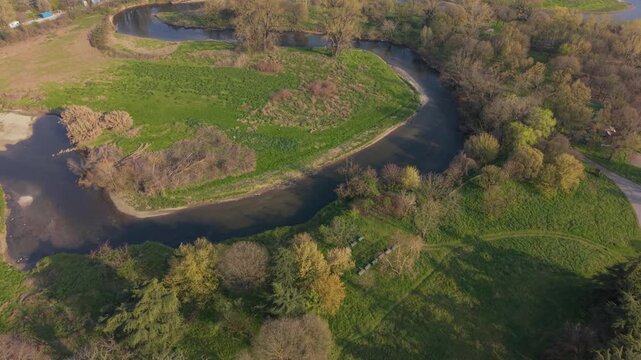 Winding Lambro River Scenic View Lombardy Italy