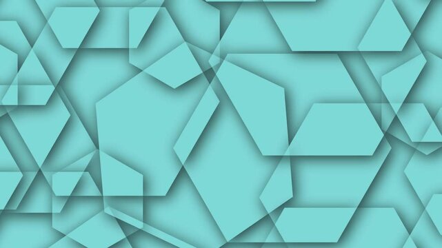Abstract Teal Geometric Hexagon Layered Background Animation
