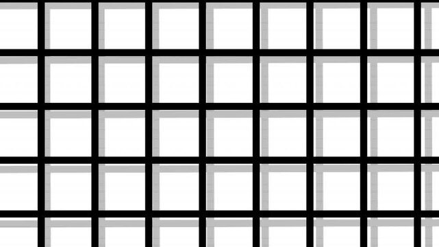Minimalist animation featuring a moving 3D grid of black lines on a clean white background. Perfect for modern motion graphics and tech-themed projects.