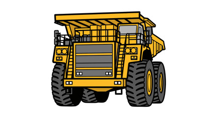 Obraz premium Large Yellow Mining Dump Truck Vehicle.