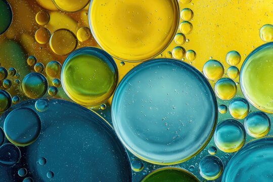 Abstract Bubbles - A Colorful Dance of Oil and Water.