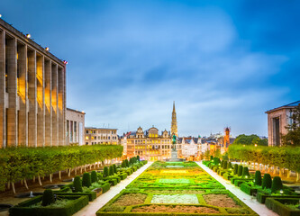 Obraz premium Brussels cityscape of old medieval town, Belgium