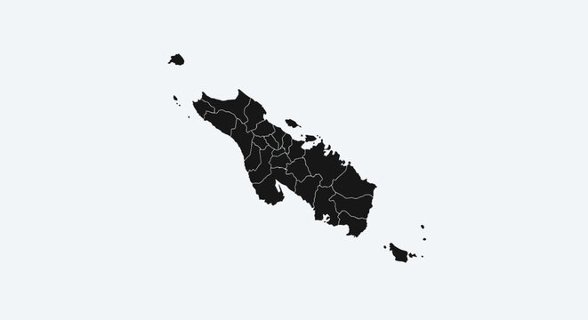 Map of New Caledonia, Overseas Collectivity of France, Silhouette