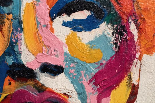 Abstract Expressionism - Vibrant Palette Knife Strokes in a Colorful Composition.