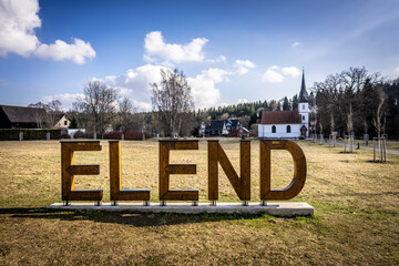 Naklejka premium Elend Ortsschild 