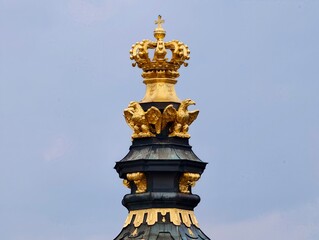 Elaborate gilded turret decoration exemplifying regal sophistication and artistic craftsmanship © Vladimir