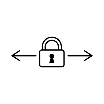 Escrow service minimalist black line vector icon on white background. Scalable outline illustration representing secure transactions, financial protection, and intermediary safety protocols.