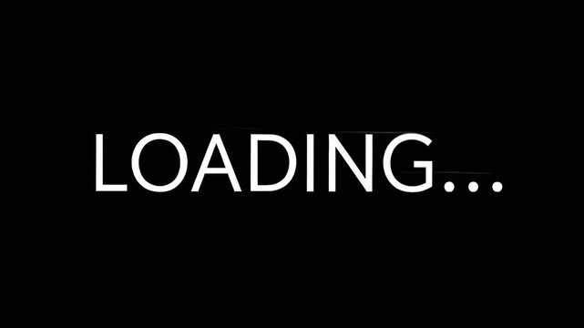 Minimal Black Loading Screen Displaying The Word Loading In A Digital Interface.