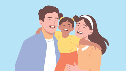 Obraz premium Happy family portrait parents child smiling