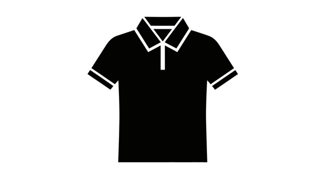 Modern black polo shirt with white trim