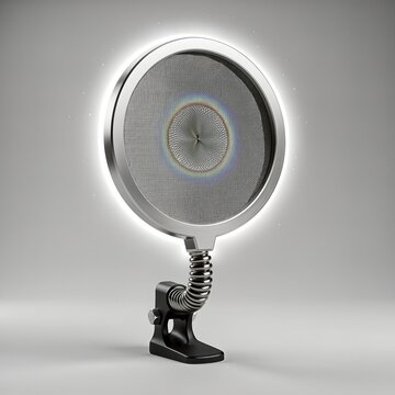 Studio Mic Pop Filter Floating In Mid Air