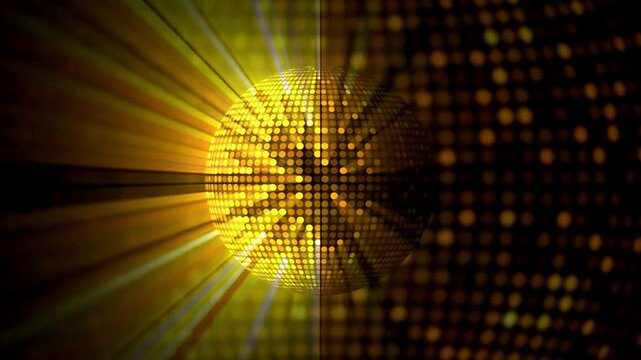 Golden light burst, shining yellow rays, glowing dot pattern, abstract background