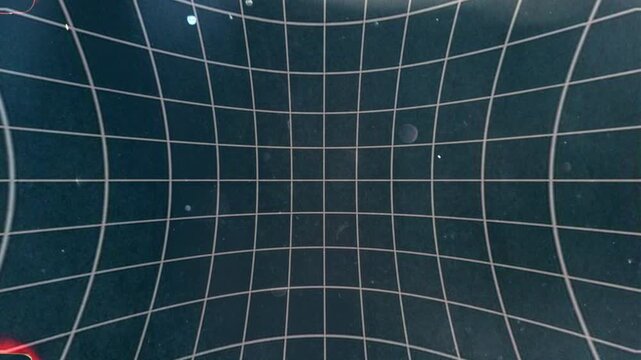 Barrel distortion on a test grid for lens correction
