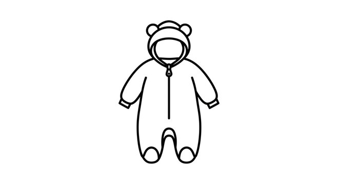 Baby Onesie with Bear Hood - Cute Sleepwear and Clothing Icon