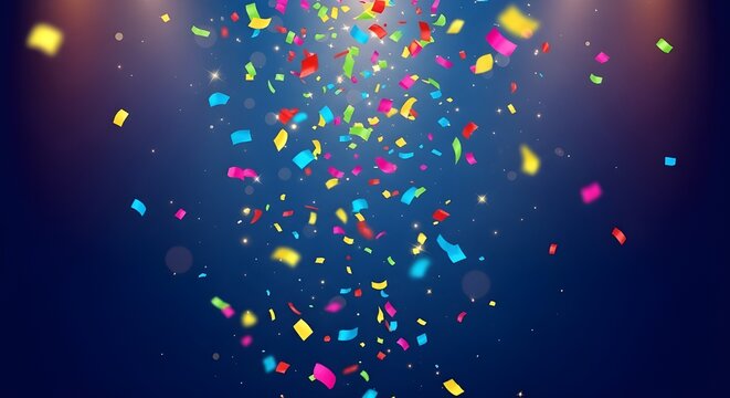 Celebraci&oacute;n y colorida fiesta de confeti.
 Fondo abstracto borroso