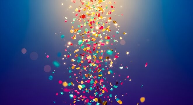 Celebraci&oacute;n y colorida fiesta de confeti.
 Fondo abstracto borroso
