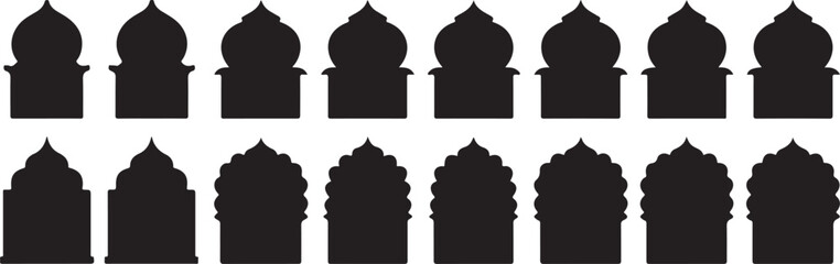 arch decorative motif islamic architecture dome outline set © AIcon Star