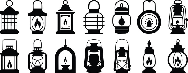 lantern historical and modern lantern silhouettes for logos © AIcon Star