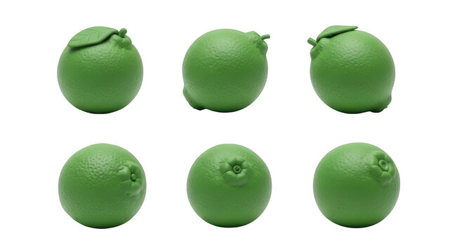 green oranges displayed against a white background concepts on fruits healthy eating and dietary practices