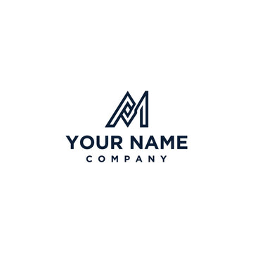 Black Letter M Logo Design.