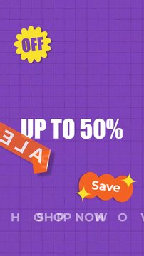 Big Sale Vertical Promo Animation &ndash; 4K Social Media Story Background