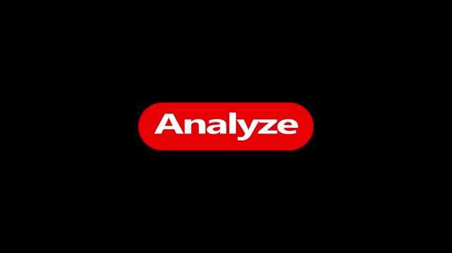 Analyze button click animation on black background