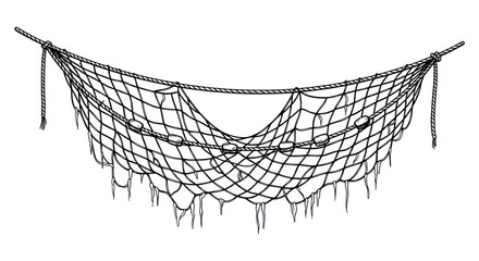 Fishing Net with Floats - Nautical Marine Equipment Illustration © tempe