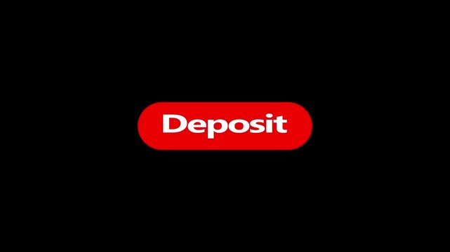 Deposit button animation on black background
