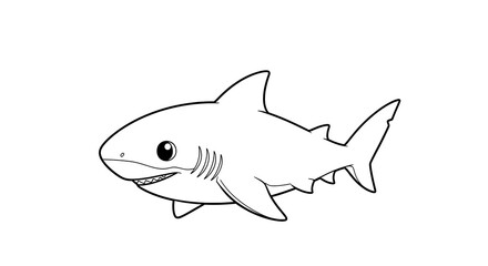 Fototapeta premium cartoon shark swimming vector illustration