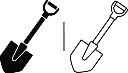 Shovel Icon Set Gardening Tool Vector Illustration Vector © Sapla