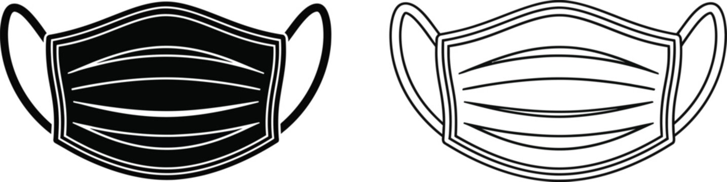 Medical Face Mask Icon Set Vector