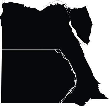 Egypt map with Nile River and Sinai Peninsula