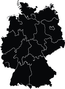 Map of Germany with state borders