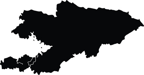 Obraz premium Silhouette map of Central Asia region on white background