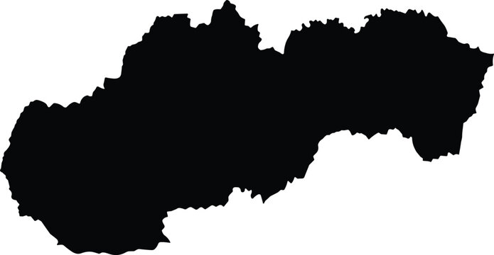 Slovakia map silhouette black outline