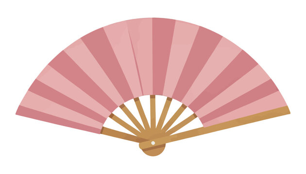 Elegant Hand Fan Illustration Vector, Traditional Japanese Style Fan for Cultural and Design Projects