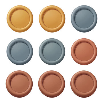 Round Button Icon Set Vector, Minimalist UI Design for App and Web Interfaces