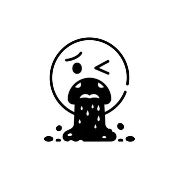 A cartoon character with a sick expression.